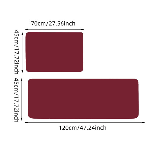 Kitchen Rug Woven Red Pattern Non-Slip Backing 1