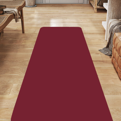 Kitchen Rug Woven Red Pattern Non-Slip Backing 2