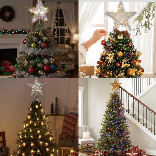 Christmas Star Tree Topper with LED Lights 30 cm 1