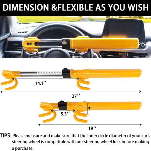 Adjustable Steering Wheel Lock Antitheft Device 1