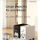Under-Desk Rolling Storage Cart White Black 7