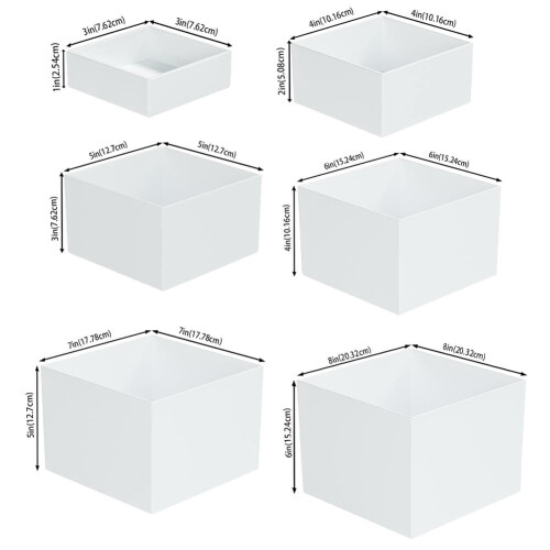 Acrylic White Buffet Risers 6PCS Large Cube Boxes 1