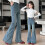 Flared Denim Pants Vintage Style Stretch Fabric 2