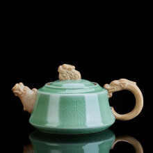 Clay Teapot Gaiwan Set with Ge Kiln Glaze