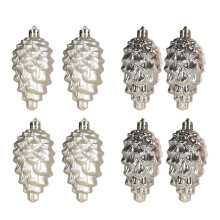 Christmas Tree Ornaments Plastic Ball Pendant 8pcs Beige