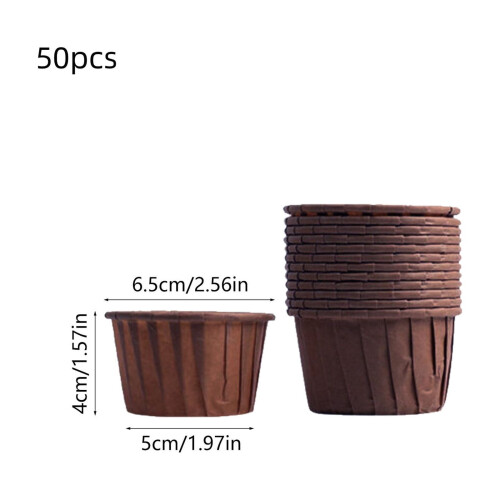 Brown Cupcake Liners Heat-Resistant Eco-Friendly 50 pcs 2