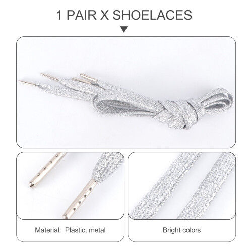 Flat Shoe Laces White Colorful Sturdy Decorative Safe 1