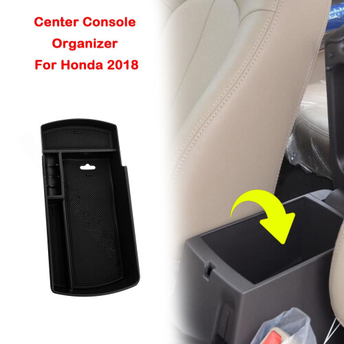 Center Console Tray Armrest Storage Box for Honda 2018 Black 1