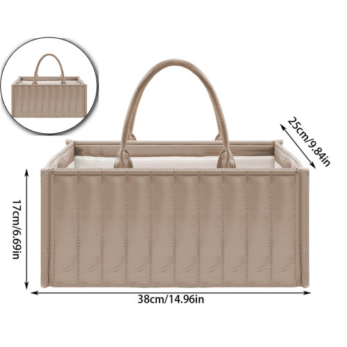 Diaper Caddy Organizer Khaki Storage Basket