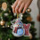 Lettre décorative de Noël en acrylique, 8 cm, avec cordon doré 2