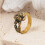 Puppy Stacking Ring Vintage Gold Adjustable Finger Band 4