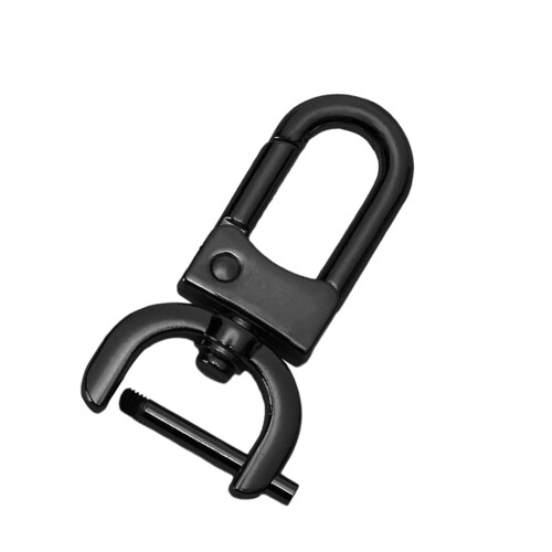 Snap Hook Swivel Clasp with Screw Bar Black 2 Pack 2