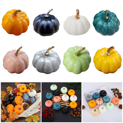 Artificial Pumpkins Foam Fall Decor Pink 12 Pcs