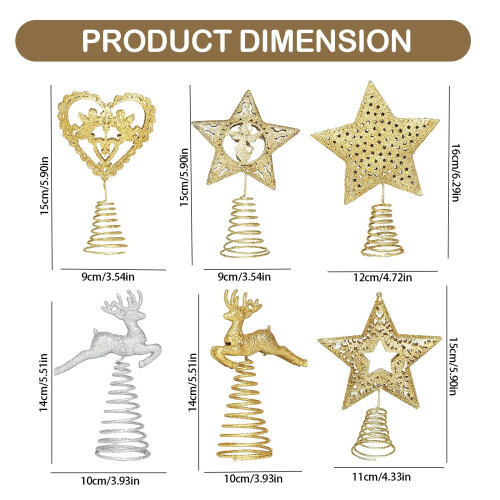 Mini Silver Glitter Metal Christmas Tree Topper for Pencil 2