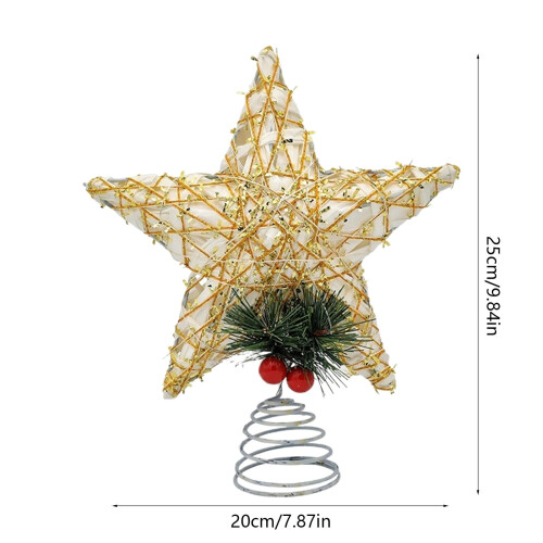 Gold Glitter 5-Pointed Star Tree Topper 10 Inch 2