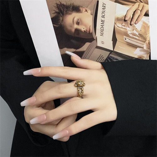 Puppy Stacking Ring Vintage Gold Adjustable Finger Band 1