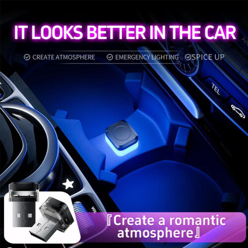 Mini USB LED Interior Lamp for Car Atmosphere Light E2 K1L4 2