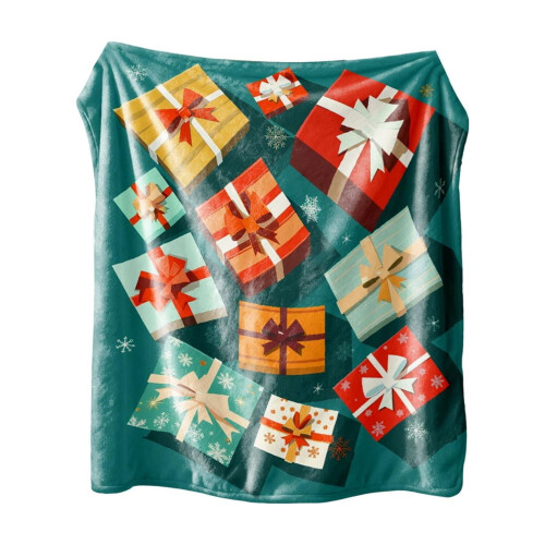 Christmas Print Flannel Blanket Full Size 75x100cm 1