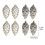 Christmas Tree Ornaments Beige Plastic 8-Pack 3.5 Inch 2