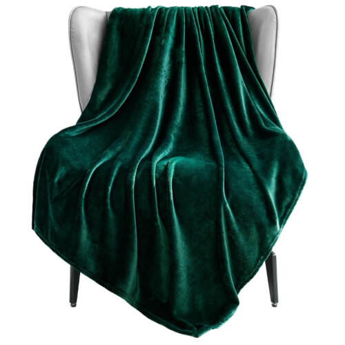 Microfiber Flannel Blanket Dark Green 47.24x78.74 Inches 2
