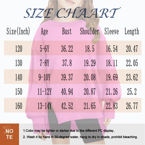 Girls Oversized Pullover Sweater Long Sleeve Drop Shoulder 1