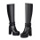 Women's Mid-Calf Boots Chunky Heel Equestrian Style 6