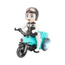Blue Dynamic Stunt Tricycle Toy with LED Lights and Melodies