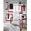 Sheer Curtains Abstract Black Red Geometric 52x96 Inch 2 3