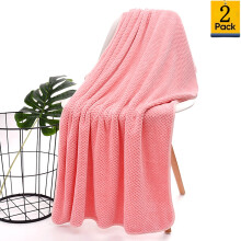 Pink Bath Towels Ultra-Soft Absorbent Quick-Drying 2-Pack