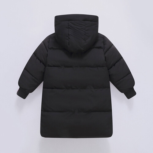 Children's Knee-Length Down Jacket Black 140 2