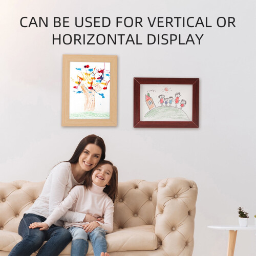 Wooden Art Frame for Children's Drawings Dust-Proof 2