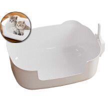 Large Cat Litter Box with High Sides and Low Entry