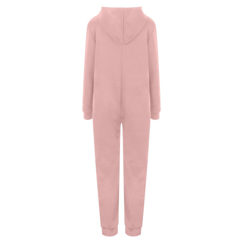 Kids Onesie Solid Color Long Sleeve Zip Hooded Jumpsuit 1