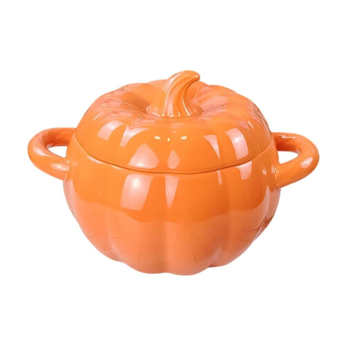 Pumpkin-Shaped Cast Iron Dutch Oven with Lid 1