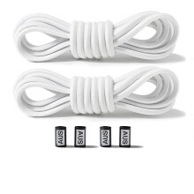 No Tie Shoe Laces Elastic Shoelaces 2-Pair White