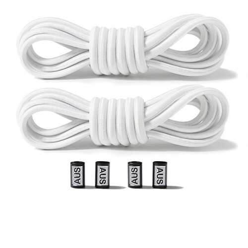 No Tie Shoe Laces Elastic Shoelaces 2-Pair White