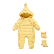 Infant Snowsuit Hoodie with Bear Ears, Warm Puffer Romper