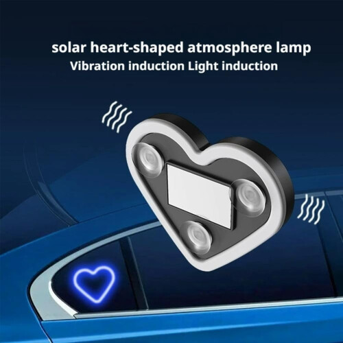 Car Solar Heart LED Light IP65 Waterproof 7 Colors 2