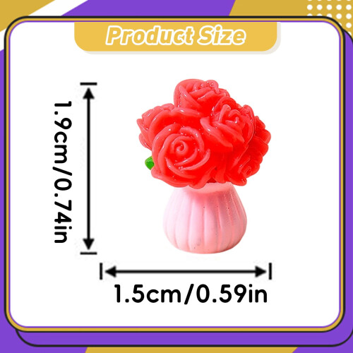 Mini Resin Flower Charms Flatback Cabochons Mixed Colors 2