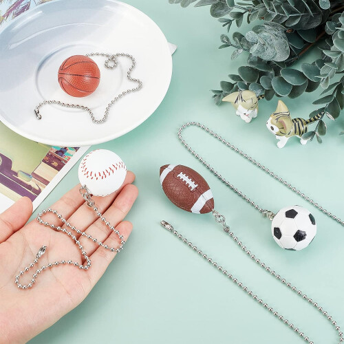 Sports Ceiling Fan Pull Chains 4-Pack 14 Inch 2