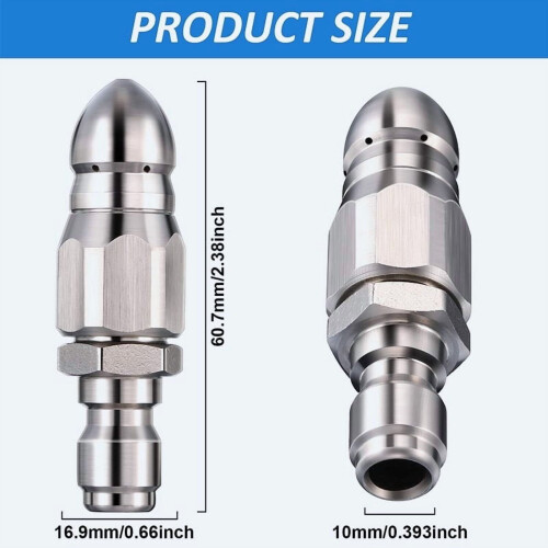 Stainless Steel Sewer Nozzle Set SUS304 5000 PSI 2