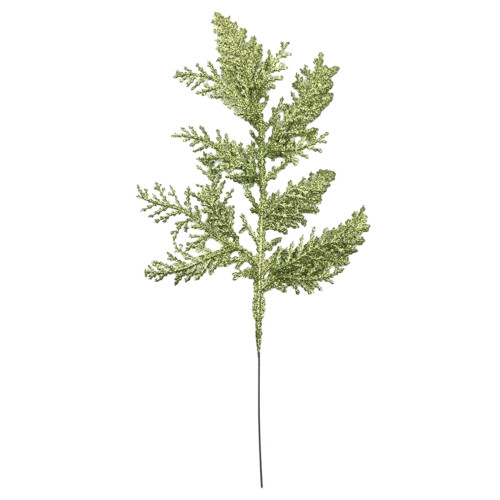 Gold Glitter Faux Cedar Sprigs 12 pcs