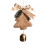 Christmas Tree Decoration Brown Pendant 7.08x3.14in Flock 1