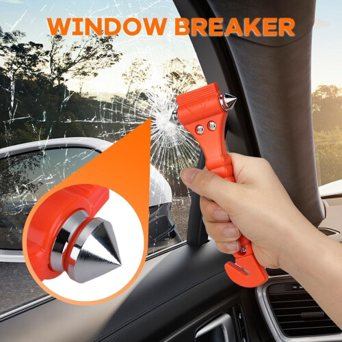 Car Safety Hammer and Seat Belt Cutter 2-Pack 1