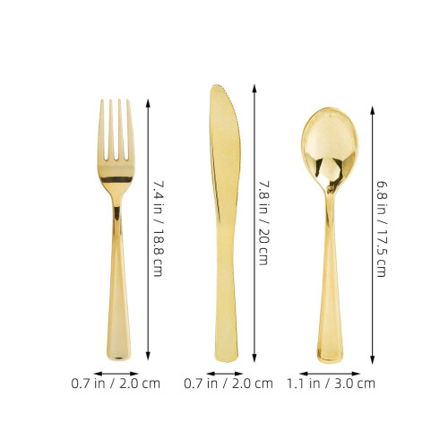 Plastic silverware set decorative disposable cutlery 1
