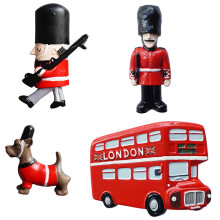British Style Magnetic Resin Fridge Sticker Set of 4