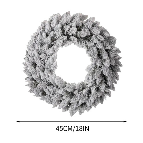 White Flocked Snowflake Christmas Wreath 18 inch 2