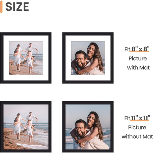 Square Picture Frame Black 11x11 Inch 1 Pack 2