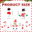 Christmas Snowman Refrigerator Magnets Set 12pcs 3