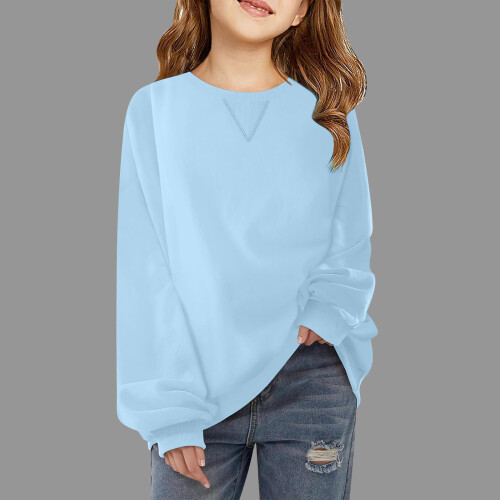 Girls Long Sleeve Pullover Sweatshirt Casual Loose Fit 1